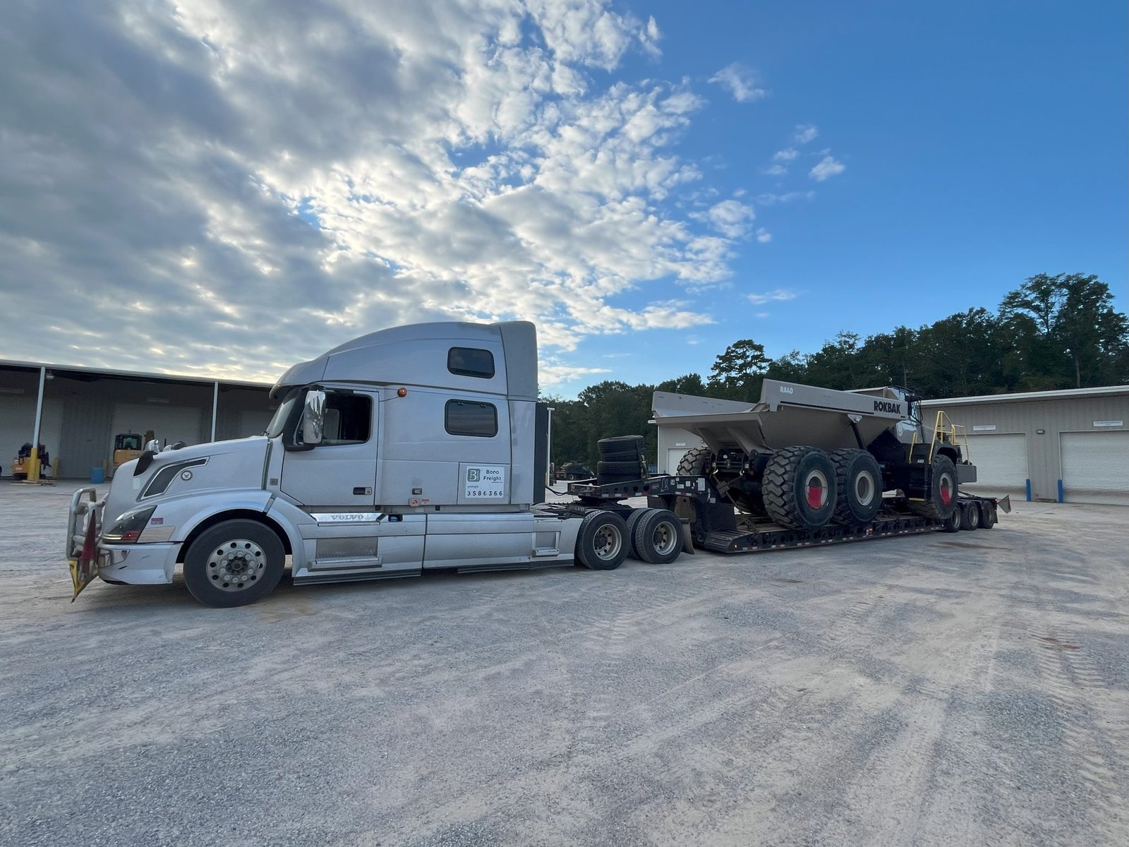 Flatbed truck with a load
