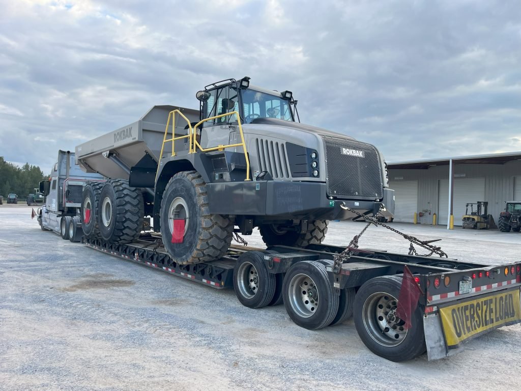 Flatbed truck with a load