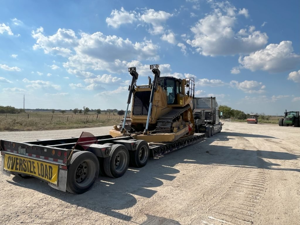 Flatbed truck with a load